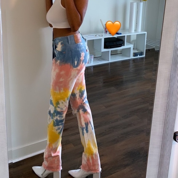 Custom hand distressed denim